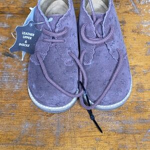 Kids Suede Dress Shoes in Plum